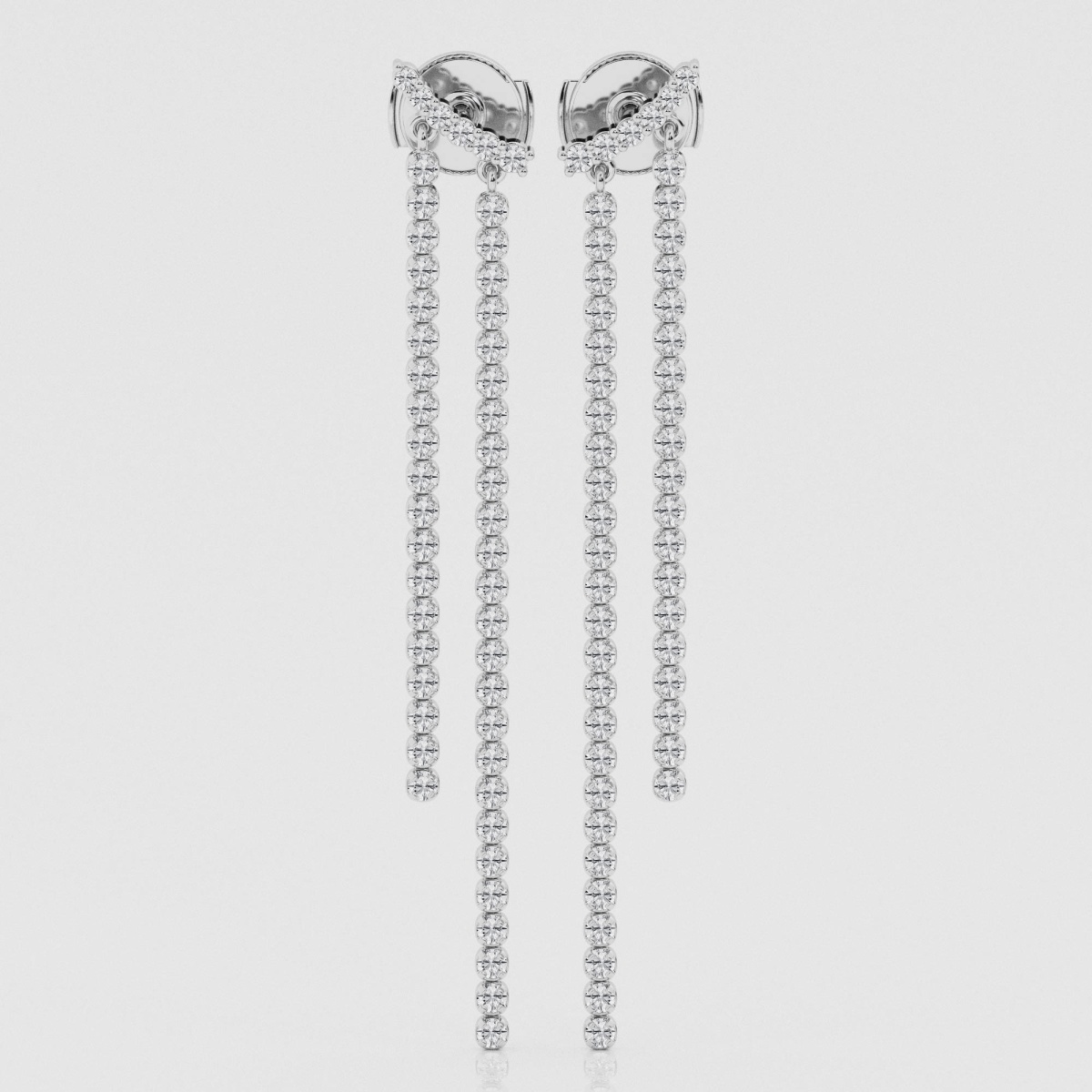 Natural Diamond | 2 ctw Round Linear Drop Earrings