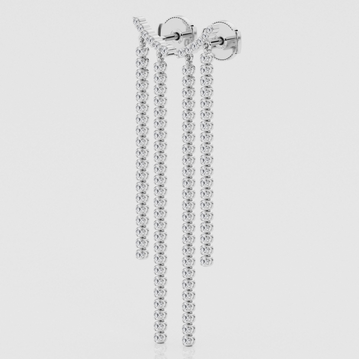 Natural Diamond | 2 ctw Round Linear Drop Earrings