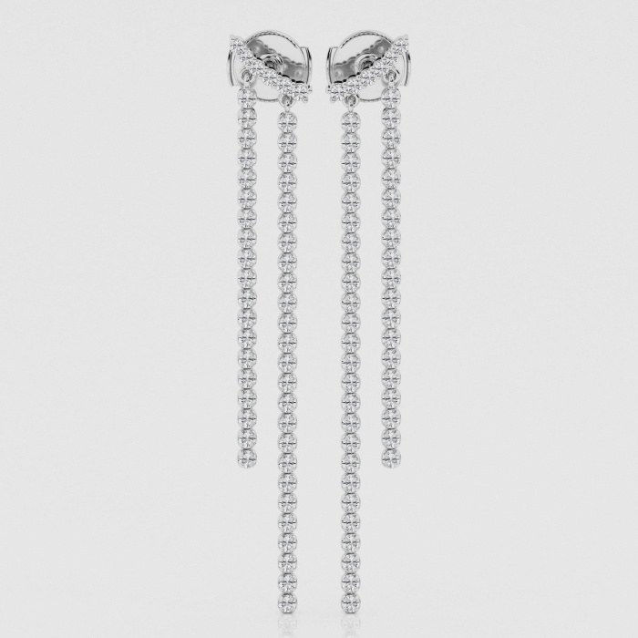 Natural Diamond | 2 ctw Round Linear Drop Earrings