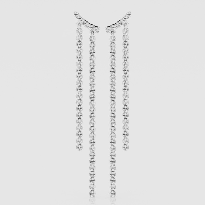 Natural Diamond | 2 ctw Round Linear Drop Earrings